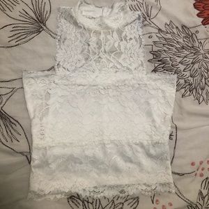 Guess lace mockneck top/cute under blazer